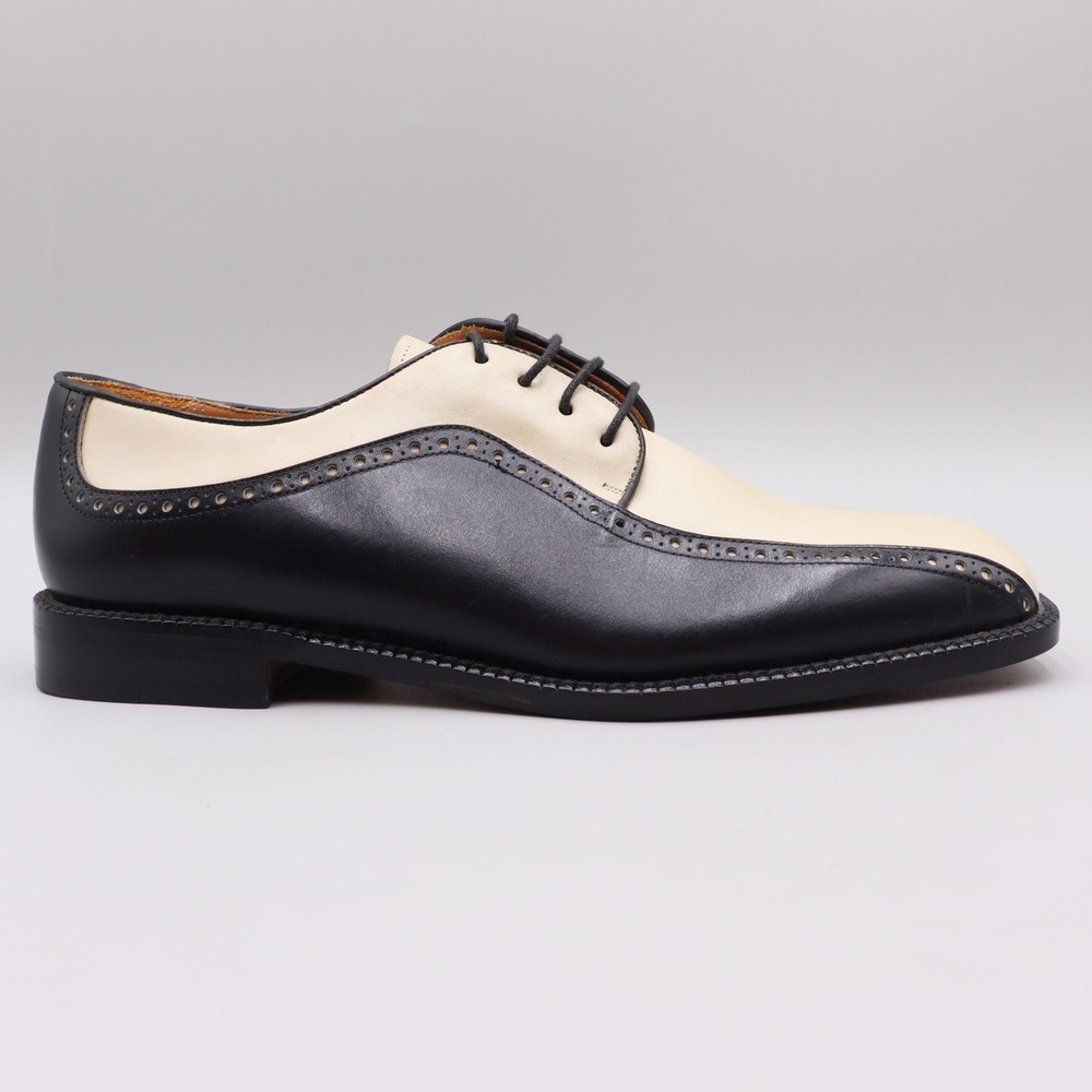 Mezlan Pesaro Mens Size 9M US Two Tone Leather Wingtip Spectator Oxford Shoes